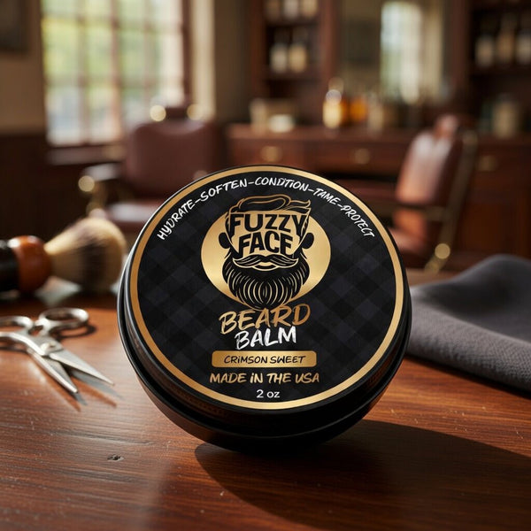 Fuzzy Face Beard Balm - Crimson Sweet Scent - 2oz USA Made - Fuzzy Face Beard Co.