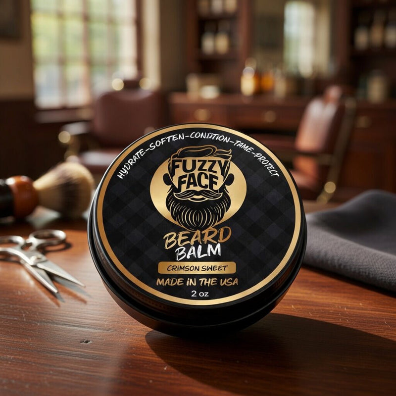 Fuzzy Face Beard Balm - Crimson Sweet Scent - 2oz USA Made - Fuzzy Face Beard Co.