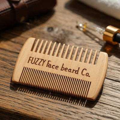Fuzzy Face Premium Pearwood Beard Comb - Dual - Sided Anti - Static Design - Fuzzy Face Beard Co.