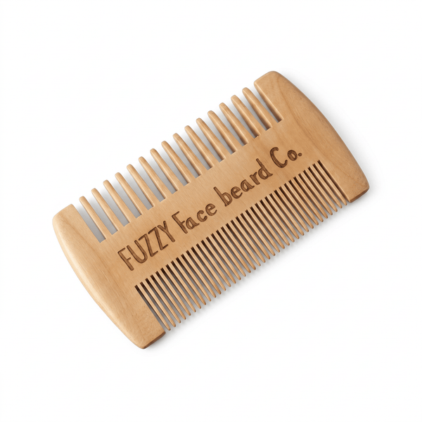 Wooden Beard Comb for Men – Dual - Sided Anti - Static Beard & Mustache Comb - Fuzzy Face Beard Co.