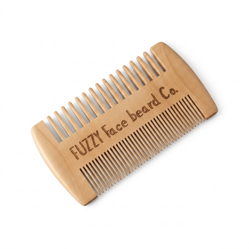 Wooden Beard Comb for Men – Dual - Sided Anti - Static Beard & Mustache Comb - Fuzzy Face Beard Co.