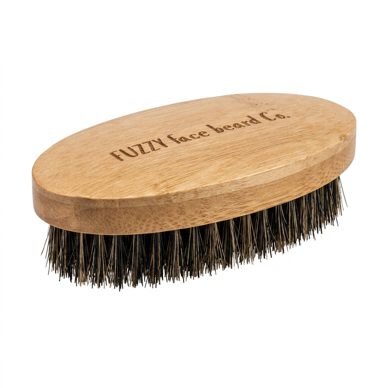 Boar Bristle Beard Brush — FUZZY Face Beard Co. Bamboo Handle