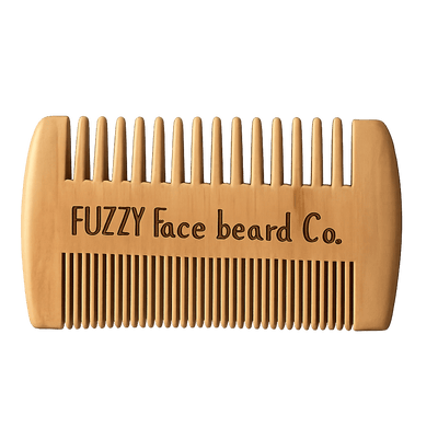 Fuzzy Face Premium Pearwood Beard Comb - Dual - Sided Anti - Static Design - Fuzzy Face Beard