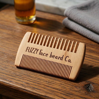 Fuzzy Face Premium Pearwood Beard Comb - Dual - Sided Anti - Static Design - Fuzzy Face Beard Co.