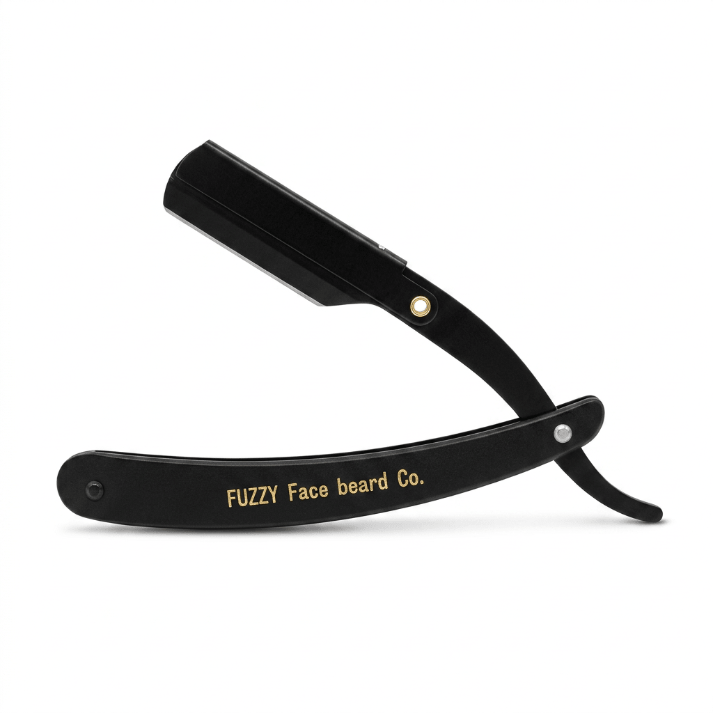 FUZZY Face Beard Co. Straight Edge Shavette Razor — Matte Black - Fuzzy Face Beard Co.