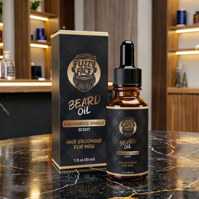 Fuzzy Face Beard Oil - Sandalwood Vanilla - 1oz Premium Blend USA Made - Fuzzy Face Beard Co.