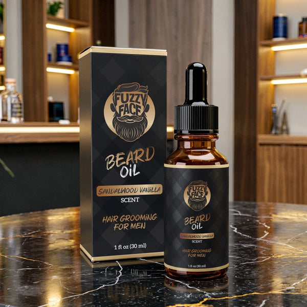 Fuzzy Face Beard Oil - Sandalwood Vanilla - 1oz Premium Blend USA Made - Fuzzy Face Beard Co.