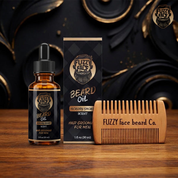 Fuzzy Face Beard Oil - Hickory Smoke - 1oz Premium Blend USA Made - Fuzzy Face Beard