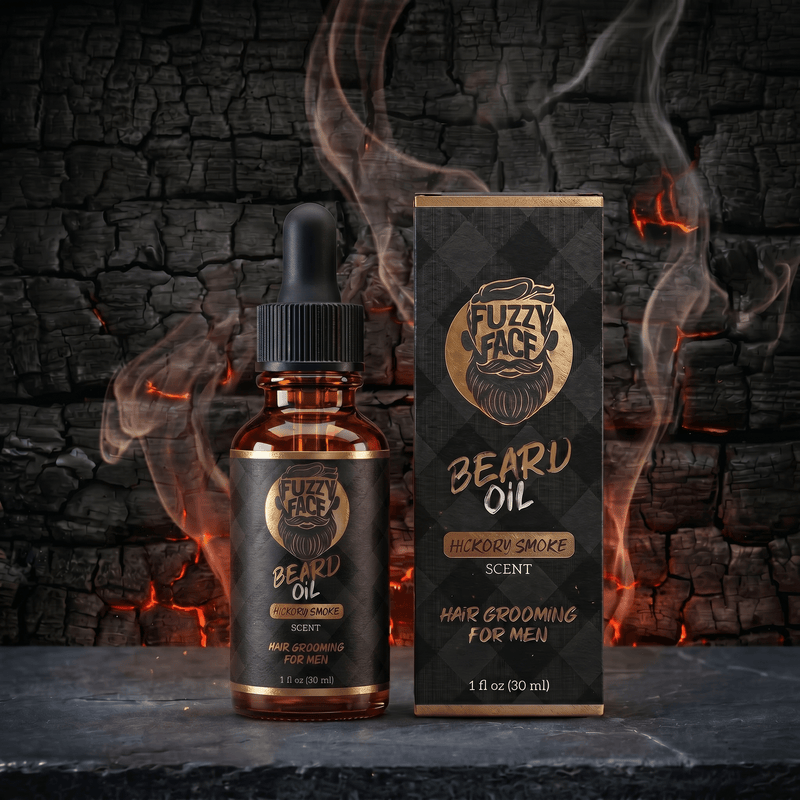 Fuzzy Face Beard Oil - Hickory Smoke - 1oz Premium Blend USA Made - Fuzzy Face Beard Co.