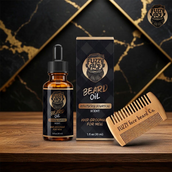 Fuzzy Face Beard Oil - Kentucky Bourbon - 1oz Premium Blend USA Made - Fuzzy Face Beard