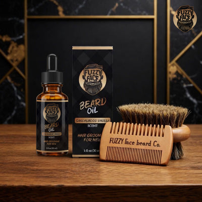 Fuzzy Face Beard Oil - Sandalwood Vanilla - 1oz Premium Blend USA Made - Fuzzy Face Beard